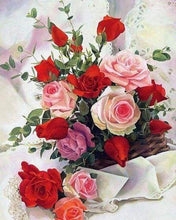 Charger l'image dans la galerie, Broderie Diamant - Diamond Painting Roses Belles Fleurs 40x50cm toile tendue sur châssis