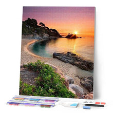 Charger l'image dans la galerie, Broderie Diamant | Broderie Diamant - Plage calme et Coucher de Soleil | Broderie Paysages paysages | FiguredArt