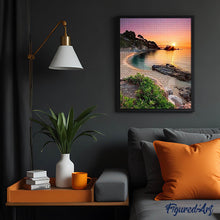 Charger l'image dans la galerie, Broderie Diamant | Broderie Diamant - Plage calme et Coucher de Soleil | Broderie Paysages paysages | FiguredArt