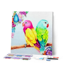 Charger l'image dans la galerie, Broderie Diamant | Broderie Diamant - Perruches de Dos | animaux Broderie Animaux | FiguredArt