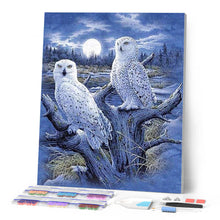 Charger l'image dans la galerie, Broderie Diamant | Broderie Diamant - Chouettes et Lune | animaux Broderie Animaux chouettes et hiboux | FiguredArt