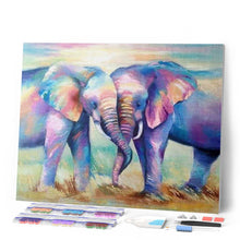 Charger l'image dans la galerie, Broderie Diamant | Broderie Diamant - Eléphants en Couple | animaux Broderie Animaux éléphants | FiguredArt
