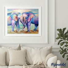Charger l'image dans la galerie, Broderie Diamant | Broderie Diamant - Eléphants en Couple | animaux Broderie Animaux éléphants | FiguredArt