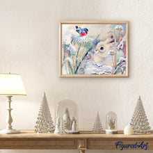 Charger l'image dans la galerie, Broderie Diamant | Broderie Diamant - Lapin blanc dans la Neige | animaux Broderie Animaux hiver lapins | FiguredArt