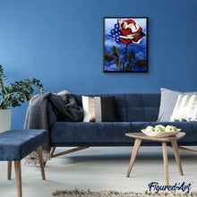 Charger l'image dans la galerie, Broderie Diamant | Broderie Diamant - Rose drapeau américain | Broderie Fleurs fleurs | FiguredArt