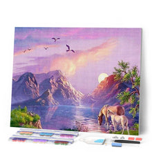Charger l'image dans la galerie, Broderie Diamant | Broderie Diamant - Chevaux se désaltérant | animaux Broderie Animaux chevaux | FiguredArt
