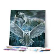 Charger l'image dans la galerie, Broderie Diamant | Broderie Diamant - Chouette et Louve grise | animaux Broderie Animaux chouettes et hiboux | FiguredArt