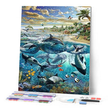 Charger l'image dans la galerie, Broderie Diamant | Broderie Diamant - Poissons et Dauphins | animaux Broderie Animaux dauphins poissons | FiguredArt