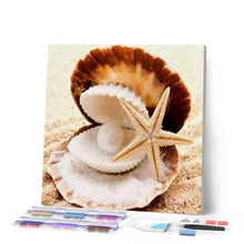 Charger l'image dans la galerie, Broderie Diamant | Broderie Diamant - Etoile de Mer et Coquillages | animaux Broderie Animaux | FiguredArt