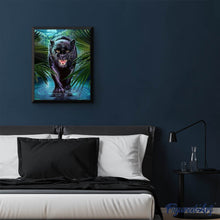 Charger l'image dans la galerie, Broderie Diamant | Broderie Diamant - Panthère noire menaçante | animaux Broderie Animaux panthère | FiguredArt
