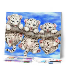 Charger l'image dans la galerie, Broderie Diamant | Broderie Diamant - Bébés Tigres espiègles | animaux Broderie Animaux tigres | FiguredArt