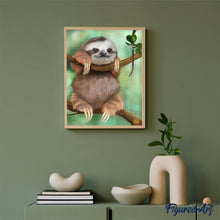 Charger l'image dans la galerie, Broderie Diamant | Broderie Diamant - Paresseux sur une Branche | animaux Broderie Animaux | FiguredArt