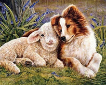 Charger l'image dans la galerie, Broderie Diamant | Broderie Diamant - Chien et Agneau | animaux Broderie Animaux chiens | FiguredArt