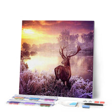 Charger l'image dans la galerie, Broderie Diamant | Broderie Diamant - Cerf au bord de lEau | animaux Broderie Animaux Broderie Paysages paysages | FiguredArt