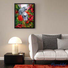 Charger l'image dans la galerie, Broderie Diamant | Broderie Diamant - Perroquets Gris et Rouges | animaux Broderie Animaux oiseaux perroquets | FiguredArt