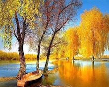 Charger l'image dans la galerie, Broderie Diamant | Broderie Diamant - Barque sur un Etang | Broderie Paysages paysages | FiguredArt