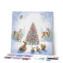 Charger l'image dans la galerie, Broderie Diamant | Broderie Diamant - Autour du Sapin de Noël | animaux Broderie Animaux Noël | FiguredArt