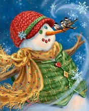 Charger l'image dans la galerie, Broderie Diamant | Broderie Diamant - Bonhomme de Neige et Veste verte | Broderie Paysages hiver paysages | FiguredArt