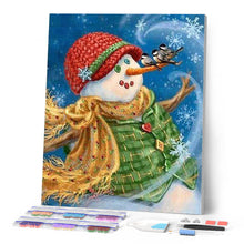 Charger l'image dans la galerie, Broderie Diamant | Broderie Diamant - Bonhomme de Neige et Veste verte | Broderie Paysages hiver paysages | FiguredArt
