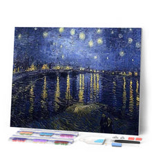 Charger l'image dans la galerie, Broderie Diamant | Broderie Diamant - Van Gogh Nuit Etoilée sur le Rhône | Broderie Reproduction dOeuvres reproduction doeuvres van gogh |