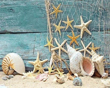 Charger l'image dans la galerie, Broderie Diamant | Broderie Diamant - Filet et Etoiles de Mer | Broderie Paysages paysages | FiguredArt