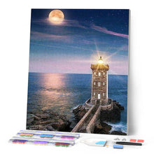 Charger l'image dans la galerie, Broderie Diamant | Broderie Diamant - Phare de Nuit | Broderie Paysages paysages | FiguredArt