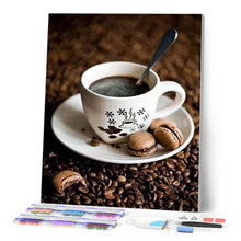 Charger l'image dans la galerie, Broderie Diamant | Broderie Diamant - Café et macarons | Broderie Cuisine cuisine | FiguredArt
