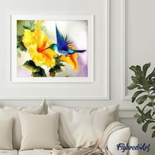 Charger l'image dans la galerie, Broderie Diamant | Broderie Diamant - Colibri butinant | animaux Broderie Animaux | FiguredArt