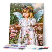 Charger l'image dans la galerie, Broderie Diamant | Broderie Diamant - Ange au Jardin | Broderie Romantique romantique | FiguredArt