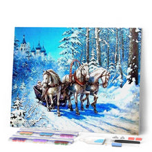 Charger l'image dans la galerie, Broderie Diamant | Broderie Diamant - Traineau dans la Neige | animaux Broderie Animaux hiver | FiguredArt