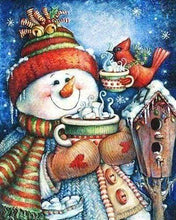 Charger l'image dans la galerie, Broderie Diamant | Broderie Diamant - Bonhomme de Neige et Chocolat chaud | Broderie Paysages hiver paysages | FiguredArt