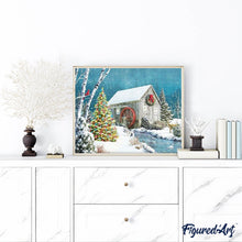 Charger l'image dans la galerie, Broderie Diamant | Broderie Diamant - Cabane au bord de lEau | Broderie Paysages paysages | FiguredArt