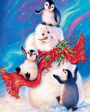 Charger l'image dans la galerie, Broderie Diamant | Broderie Diamant - Bonhomme de Neige et Pingouins | animaux Broderie Animaux hiver | FiguredArt