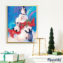 Charger l'image dans la galerie, Broderie Diamant | Broderie Diamant - Bonhomme de Neige et Pingouins | animaux Broderie Animaux hiver | FiguredArt