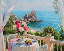 Charger l'image dans la galerie, Broderie Diamant | Broderie Diamant - Vue sur Mer | Broderie Fleurs Broderie Paysages fleurs paysages | FiguredArt