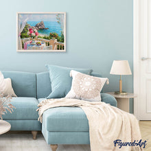 Charger l'image dans la galerie, Broderie Diamant | Broderie Diamant - Vue sur Mer | Broderie Fleurs Broderie Paysages fleurs paysages | FiguredArt
