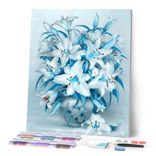 Charger l'image dans la galerie, Broderie Diamant | Broderie Diamant - Lys bleus | Broderie Fleurs fleurs | FiguredArt
