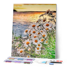 Charger l'image dans la galerie, Broderie Diamant | Broderie Diamant - Marguerites au bord de lEau | Broderie Fleurs fleurs | FiguredArt