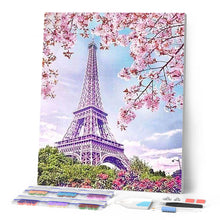 Charger l'image dans la galerie, Broderie Diamant | Broderie Diamant - Tour Eiffel au Printemps | Broderie Romantique Broderie Ville romantique ville | FiguredArt