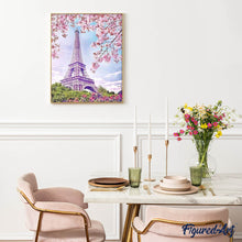 Charger l'image dans la galerie, Broderie Diamant | Broderie Diamant - Tour Eiffel au Printemps | Broderie Romantique Broderie Ville romantique ville | FiguredArt