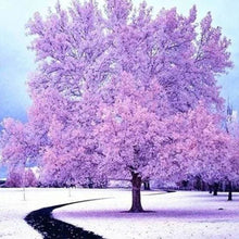 Charger l'image dans la galerie, Broderie Diamant | Broderie Diamant - Arbre rose sous la Neige | arbres Broderie Paysages hiver paysages | FiguredArt