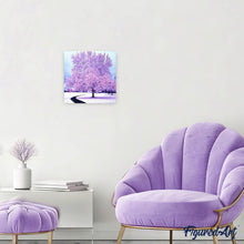 Charger l'image dans la galerie, Broderie Diamant | Broderie Diamant - Arbre rose sous la Neige | arbres Broderie Paysages hiver paysages | FiguredArt