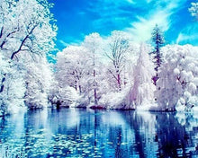 Charger l'image dans la galerie, Broderie Diamant | Broderie Diamant - Lac en Hiver | Broderie Paysages hiver paysages | FiguredArt