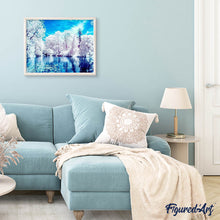 Charger l'image dans la galerie, Broderie Diamant | Broderie Diamant - Lac en Hiver | Broderie Paysages hiver paysages | FiguredArt