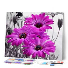 Charger l'image dans la galerie, Broderie Diamant | Broderie Diamant - Marguerites violettes | Broderie Fleurs fleurs | FiguredArt