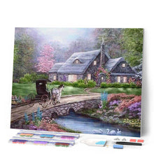 Charger l'image dans la galerie, Broderie Diamant | Broderie Diamant - Calèche sur le Pont | Broderie Paysages paysages | FiguredArt