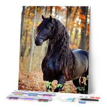 Charger l'image dans la galerie, Broderie Diamant | Broderie Diamant - Jument noire | animaux Broderie Animaux | FiguredArt