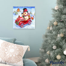 Charger l'image dans la galerie, Broderie Diamant | Broderie Diamant - Bonhomme de Neige dans sa Voiture | autres Broderie Autres hiver | FiguredArt