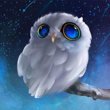 Charger l'image dans la galerie, Broderie Diamant | Broderie Diamant - Chouette blanche sur une Branche | animaux Broderie Animaux chouettes et hiboux | FiguredArt
