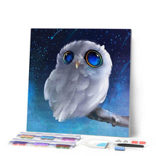 Charger l'image dans la galerie, Broderie Diamant | Broderie Diamant - Chouette blanche sur une Branche | animaux Broderie Animaux chouettes et hiboux | FiguredArt